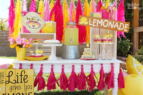 Yellow And Pink Lemonade Themed Party Idea