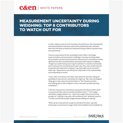 Chemical Cubis® II Measurement Uncertainty | Sartorius