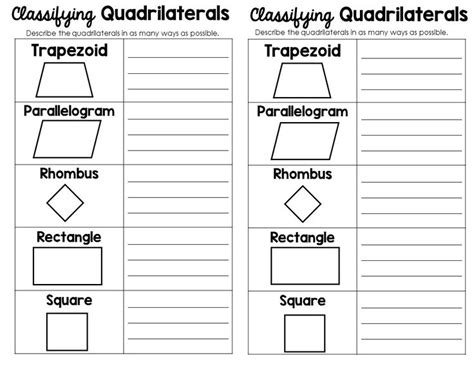 Classifying D Shapes Polygons Triangles Quadrilaterals Oh My