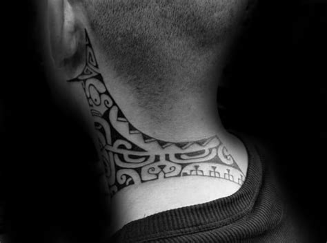 40 Tribal Neck Tattoos For Men Manly Ink Ideas