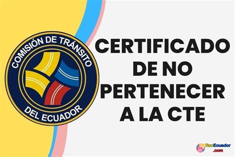 Certificado De No Pertenecer A La CTE 2024