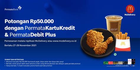 Mcdonalds Indonesia Promo Mcdelivery Potongan Rp 50000 Dengan Kartu