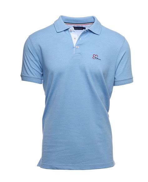 Polo Homme Uni Ciel Maille Fantaisie Manches Courtes PETITS PRIX