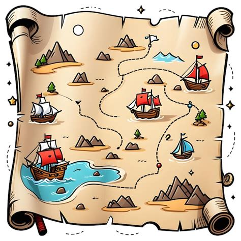 Juego De Mapa Del Tesoro Pirata Para Ni Os Ilustraci N Vectorial De