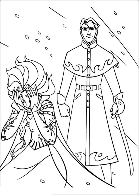 Frozen Coloring Pages Elsa Prince Hans