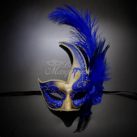 Masquerade Mask Feather Masquerade Mask Feather Masks Mardi Gras Mask Masquerade Ball Feather