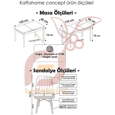 Kaffa Home Ay Serisi Gold Beyaz X Sabit Yemek Masas Fiyat