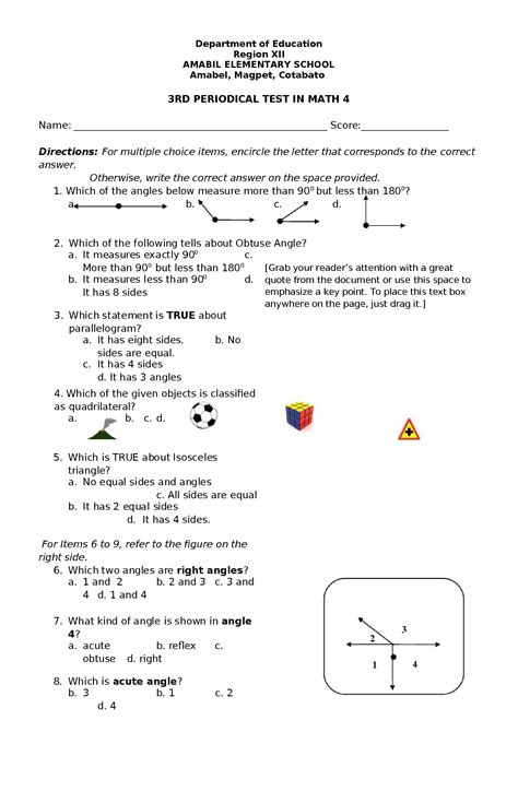 Solution Qdoc Tips 3rd Periodical Test In Math 4 With Tos 2doc Studypool