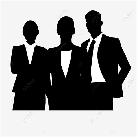 Business People Silhouette Transparent Background Black Business