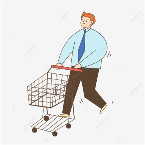 Man Shopping Cart The Man Shopping Consumption Png Transparent