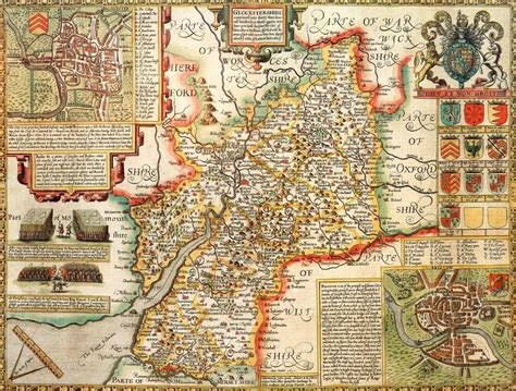 Gloucestershire Historical Map 1000 Piece Jigsaw Puzzle - John Speed