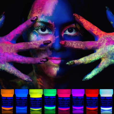 Neon Nights 8 X UV Body Paint Black Light Make Up Bodypainting Neon