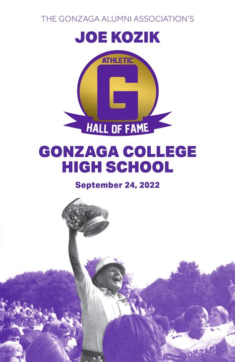 Joe Kozik Gonzaga Athletic Hall Of Fame 2022 Program By Gonzaga