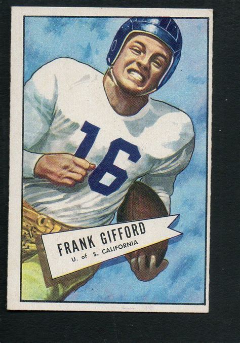 Bowman Small Football Card Frank Gifford New York Giants Ex