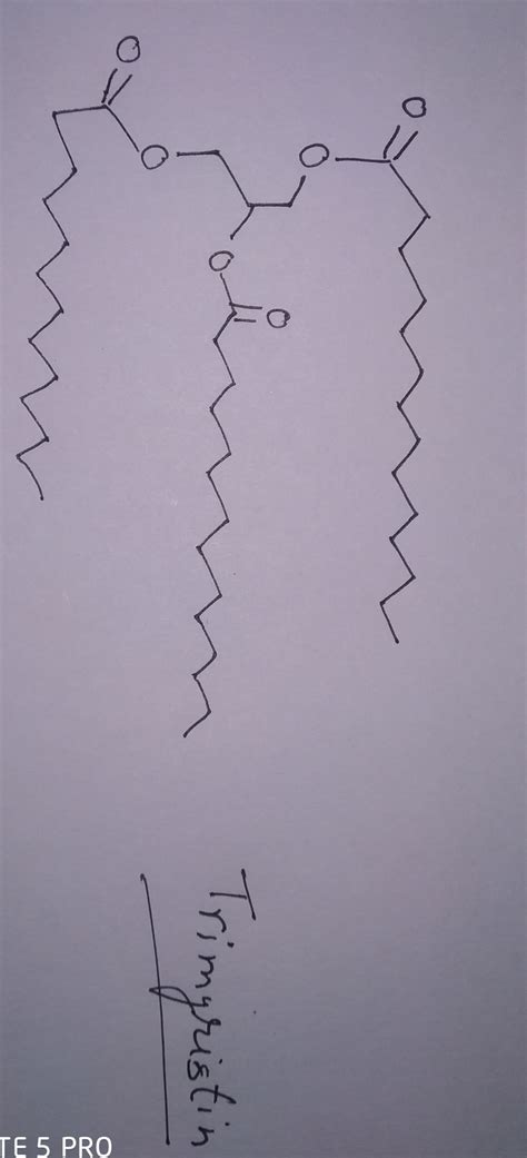 Solved Find And Draw The Structure Of Trimyristin Judging From Your