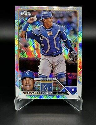 Topps Chrome Salvador Perez Logofractor Silver Prism Kc