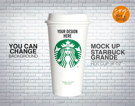Starbucks Grande Hot Cup 16 Oz Mockup Photo Starbucks Hot Etsy