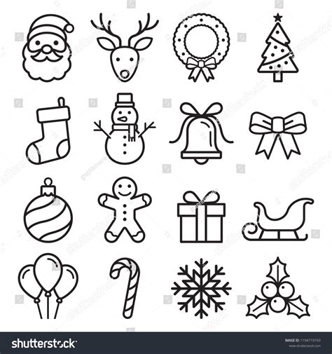 Christmas Icons Set Vector Illustrations Stock Vector Royalty Free