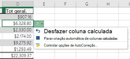 Usar Colunas Calculadas Em Uma Tabela Do Excel Suporte Do Office