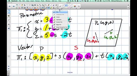 How To Learn Parametric To Vector Form Of A Plane Grade 12 Calculus Youtube