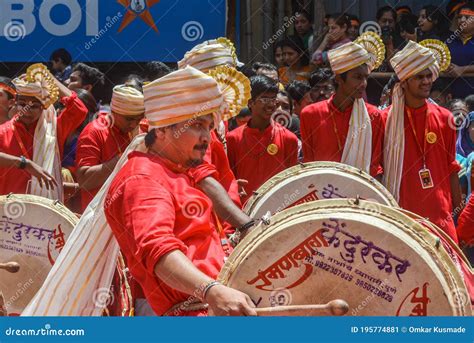 Ramanbaug Dhol Tasha Pathak In Procession Playing Dhol On The Streets