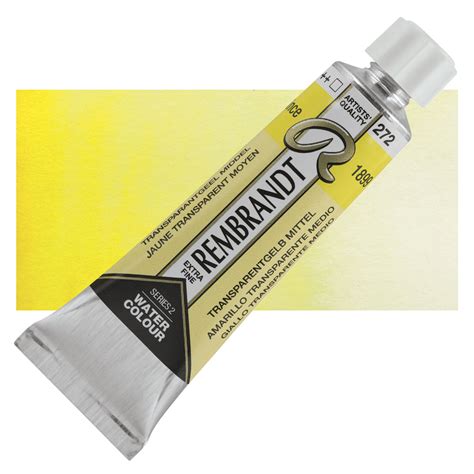 Rembrandt Artist Watercolors Transparent Yellow Medium 10 Ml Tube