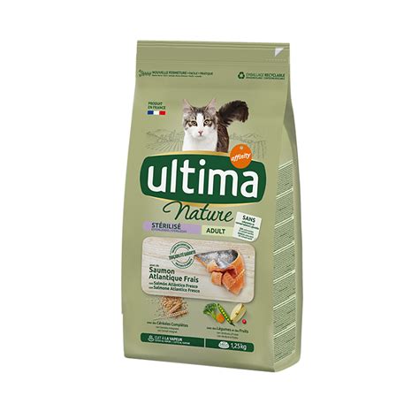 41 25kg Ultima Nature Stérilisé saumon Croquettes pour chat Place