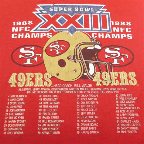 Vintage 80s Super Bowl T Shirt Xl San Francisco 49ers Nfc 1988