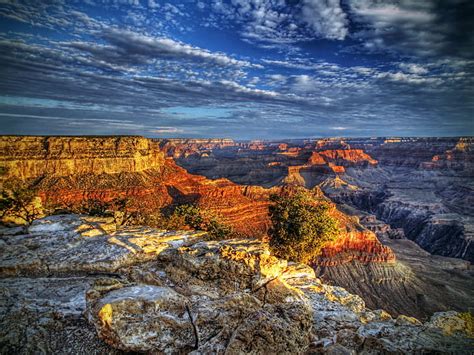 HD wallpaper: Aerial View of Grand Canyon under cloudy sky during ...