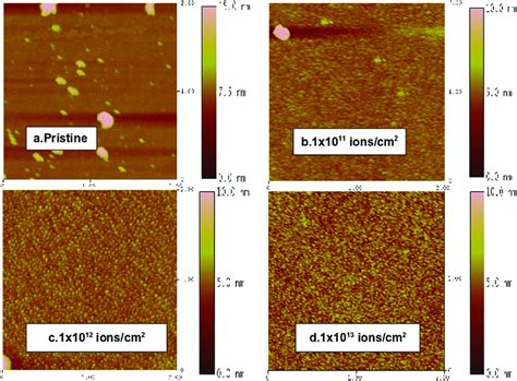 Afm Images Showing M Scans Of The Topography Of Pristine And O