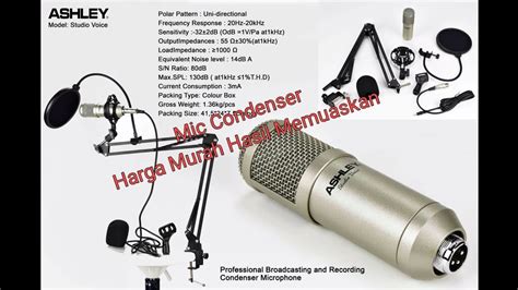 Mic Condenser Ashley Seri Studio Voice Youtube