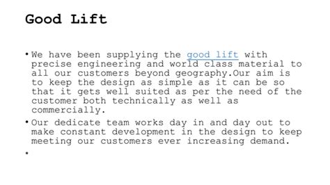 Good Lift Ppt