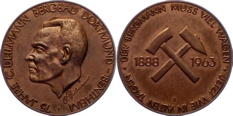 Ausbeute Bronzemedaille 1963 C Deilmann Bergbau Vorzüglich MA Shops