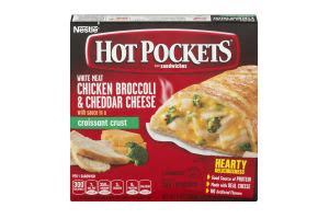 Hot Pockets Sandwiches White Meat Chicken Broccoli Cheddar Cheese Croissant Crust 2 CT Hot