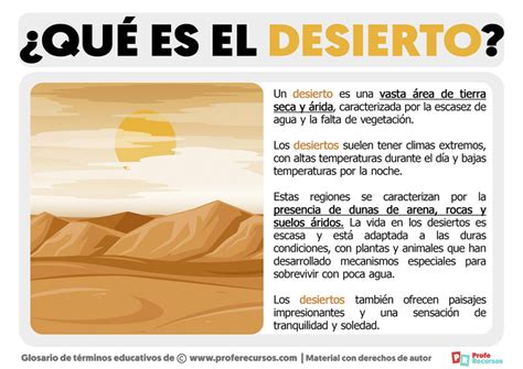 Qué es el Desierto Definición de Desierto