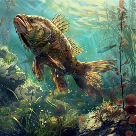 A Detailed Illustration Of An Invasive Fish Species In A Freshwater