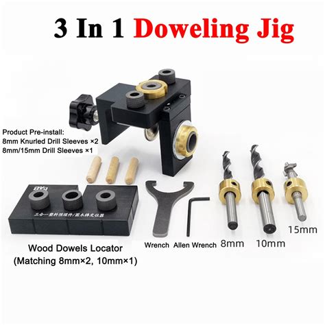 In Doweling Jig Woodworking Pocket Drilling Locator Tool Kit Pocket