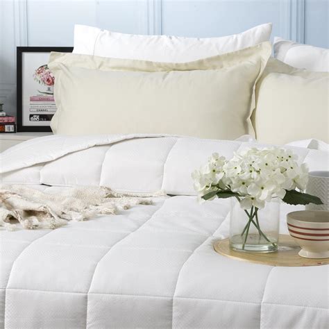 Ddecor Home Checks 500tc Cotton Jacquard Comforter Set Queen Bed White