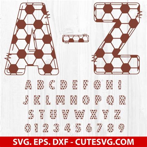 Football Letters Alphabet Font And Numbers Svg Dxf Eps Cutting Files