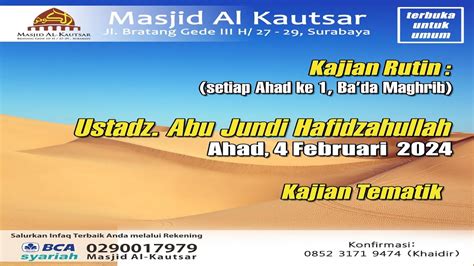 LIVE Kajian Ba Da Subuh Ust Abu Jundy KITAN 3 LANDASAN UTAMA Saung