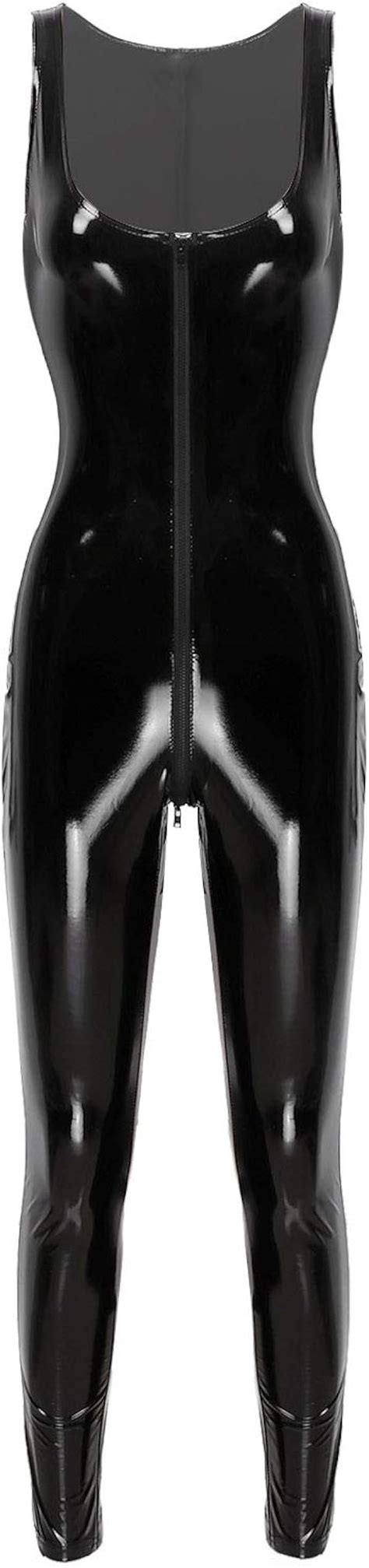 Zaldita Lingerie Body Combinaison Femme Body Salopette Cuir Verni
