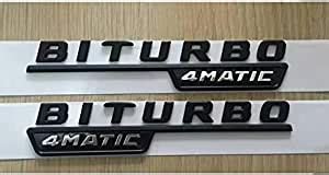 Luowan Pair Flat Matte Black Biturbo Matic Letters Fender Emblems