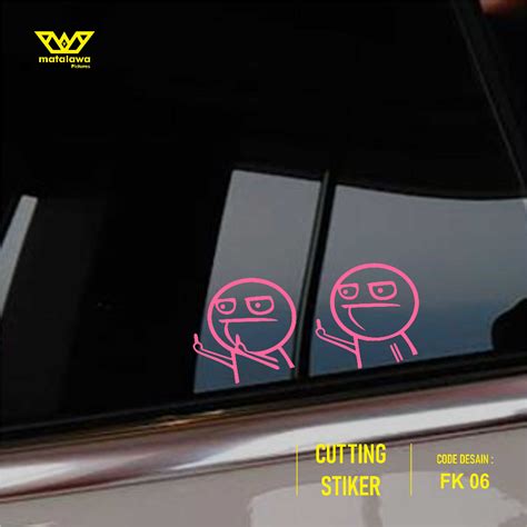 Jual Sticker Emote Middle Finger Fuck Fucek Pucek Cutting Sticker Motor Helm Kaca Mobil