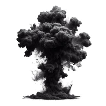 3d Black Smoke Explosion On Transparent Background 3d Black Smoke