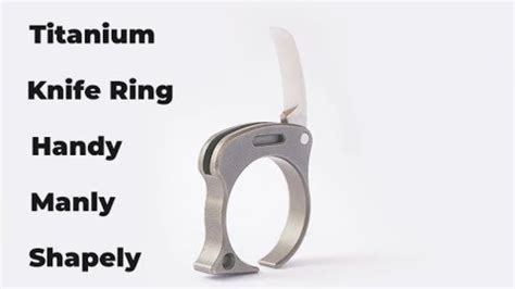 Zyac Titanium Knife Ring Men S Ring With Mini M390 Blade Titanium