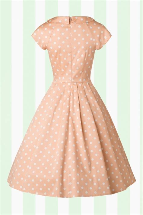 S Josephine Polka Dot Swing Dress In Peach