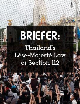 Briefer Thailand S Lese Majeste Law