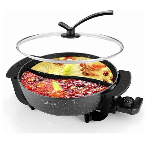 Electric Hot Pot With Divider Hotpot Pot Electric Cooker Shabu Shabu Pot V Non Stick L Bpa