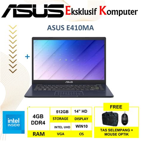 Jual Laptop Slim Asus E Ma Intel N Gb Gb Ssd Windows