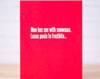 Sex With Snowman Etsy